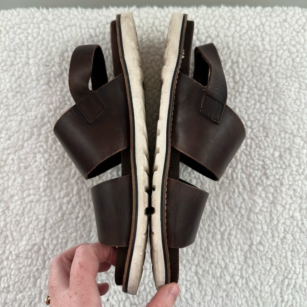 Base London Brown Leather Sandals - Picture 3 of 9